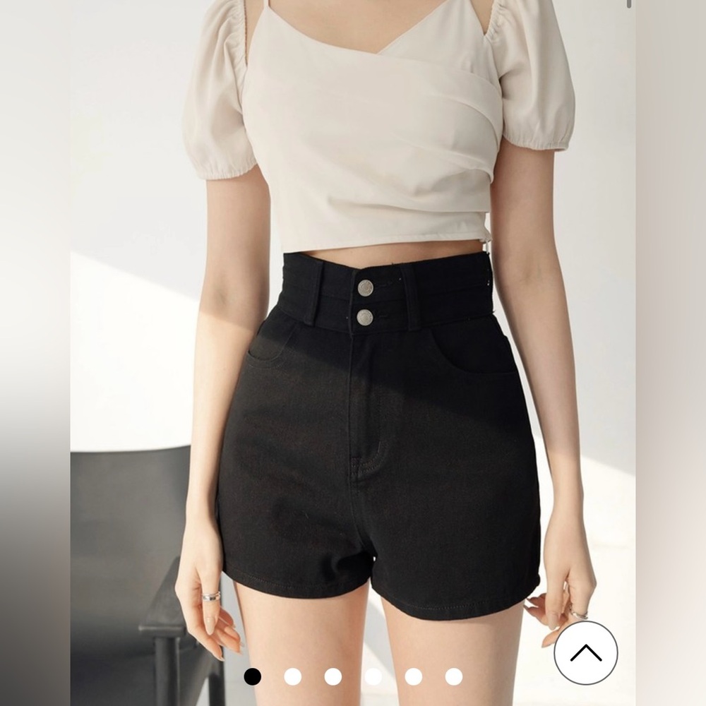 NEW! AIR SPACE Double Button Jeans Denim Shorts